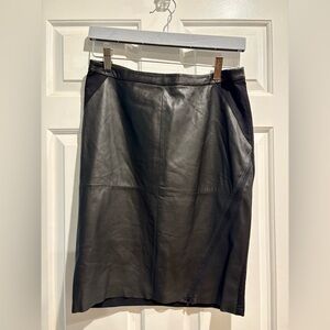 Trouvé leather combo straight mini skirt zip accent black sz 4 small